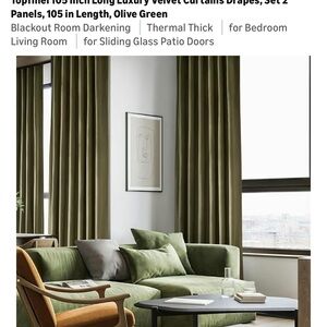 Luxury Olive Velvet Curtains - Set of 2 Panels